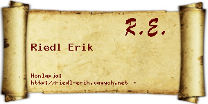 Riedl Erik névjegykártya